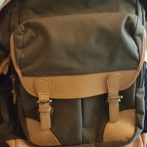 LL Bean canvas and leather backpack